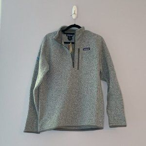 NWT Patagonia branded gray zip-up "Better Sweater"